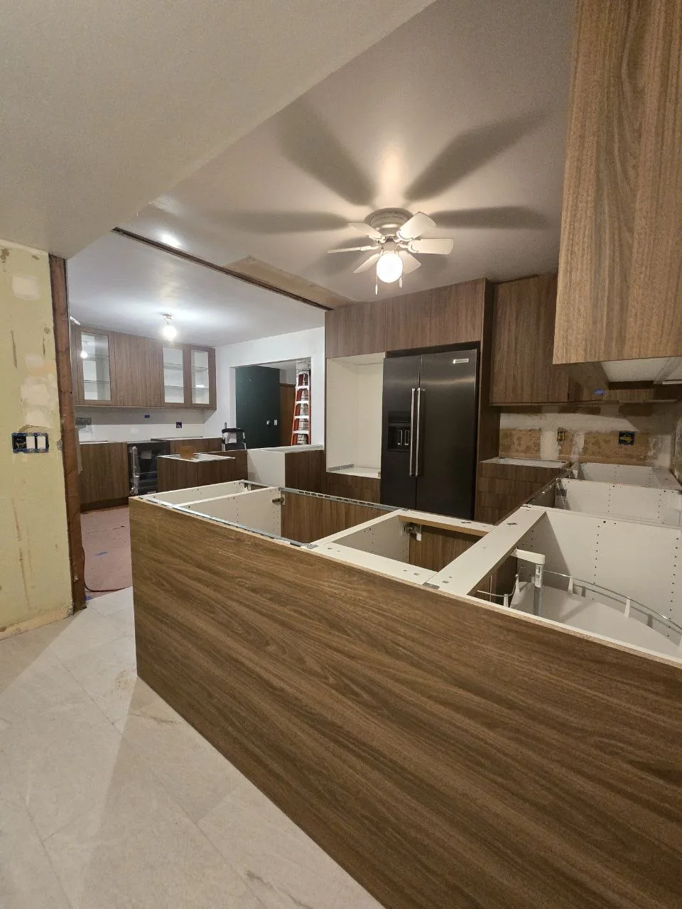 Walnut Kitchen with Peninsula