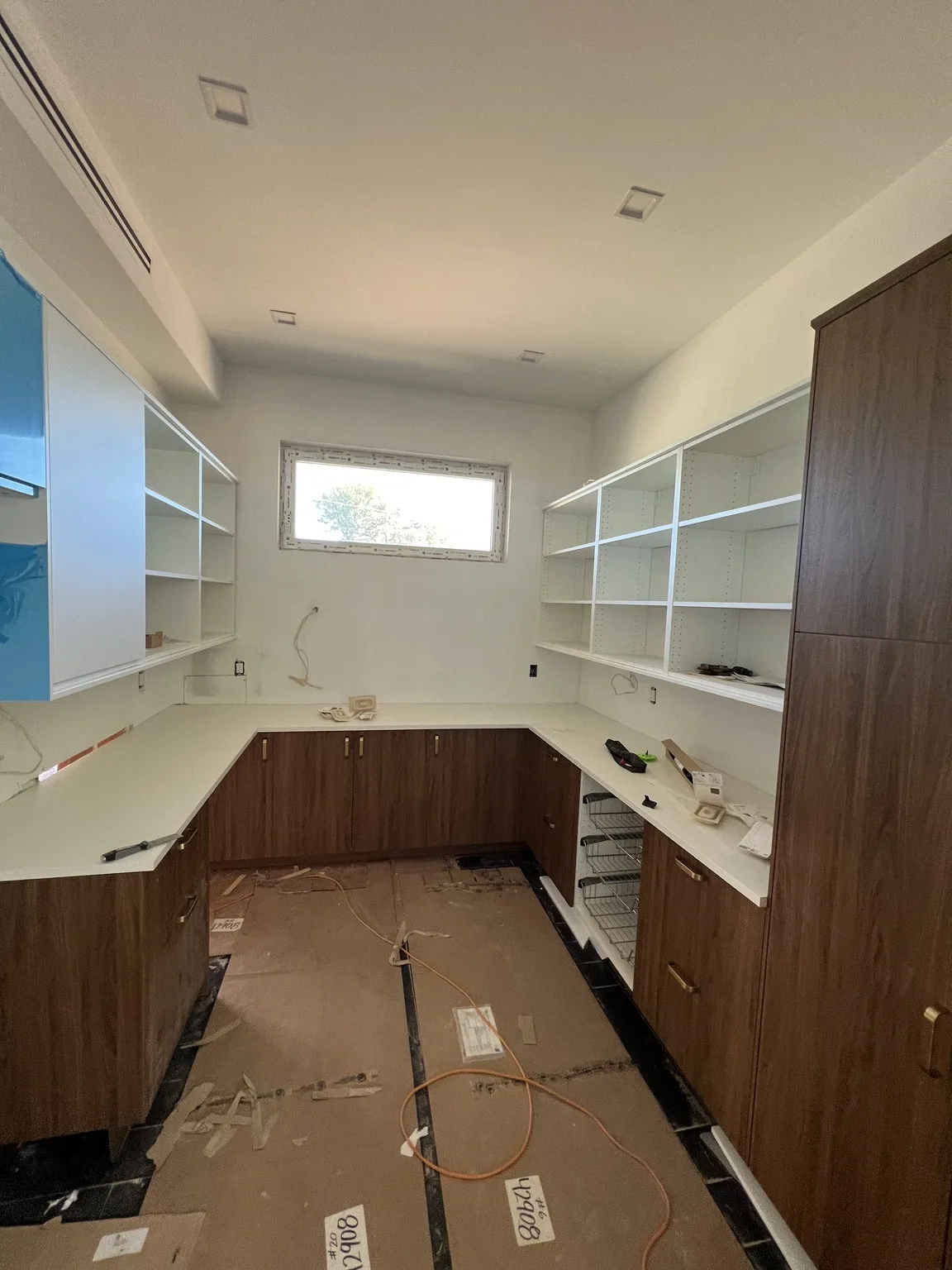 Two-Tone Walnut & White Kitchen